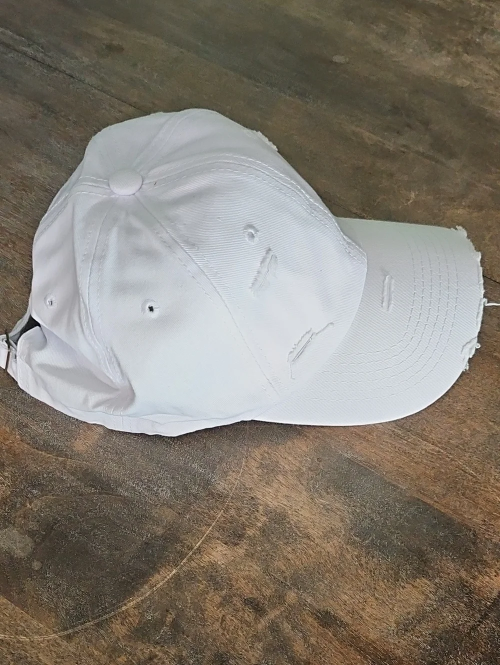 NWT White Denim Distressed Baseball Cap